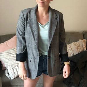 Gray Plaid Blazer